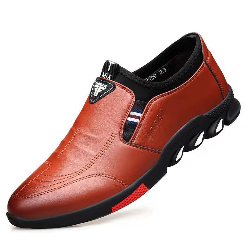 Casual Leather Shoes Men's Breathable Driving Shoes Laces - NashPull