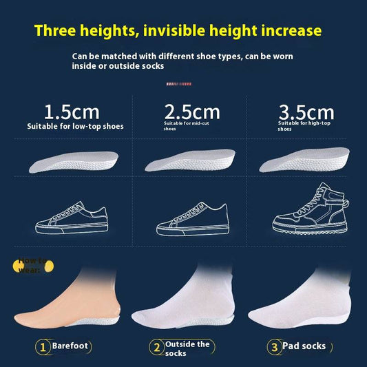 Inner Heightening Shoe Pad Invisible Arch Support Sports Insoles - NashPull