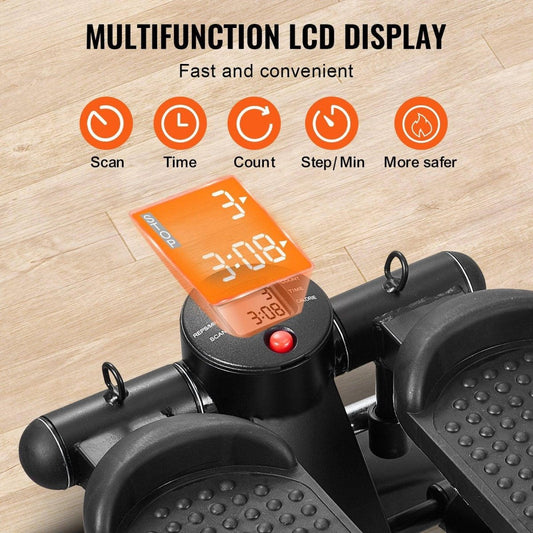 Stair Stepper, Mini Stepper For Exercise At Home, Hydraulic Fitness Stepper With Resistance Bands, Full Body Workout Cardio Equipment, Stair Climber With LCD Monitor, 330LBS Load Capacity - NashPull