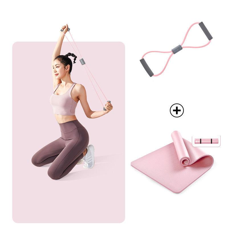 Upright Yoga Mats For Men And Women Yu Ka Thickened Widened And Lengthened Non - slip Yoga Mat Floor Mats Home Dance Three - Piece Set - NashPull
