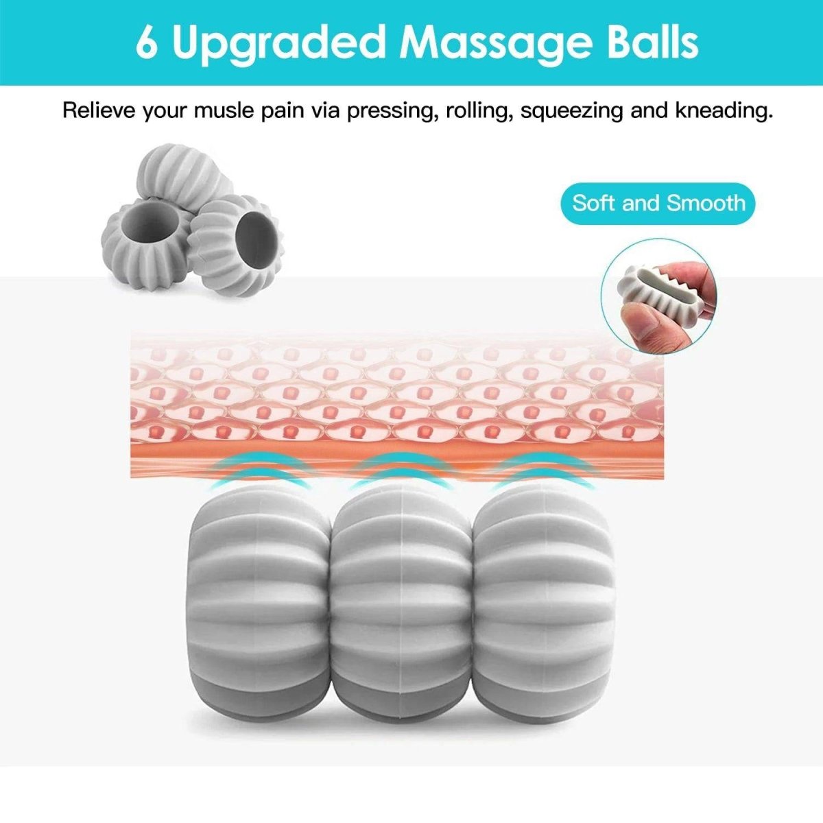 1Pc Neck Roller Massager 360 Rotatable Trigger Point Roller Portable Massager With 6 Balls For Neck Leg Thigh Foot Pain Relief - NashPull