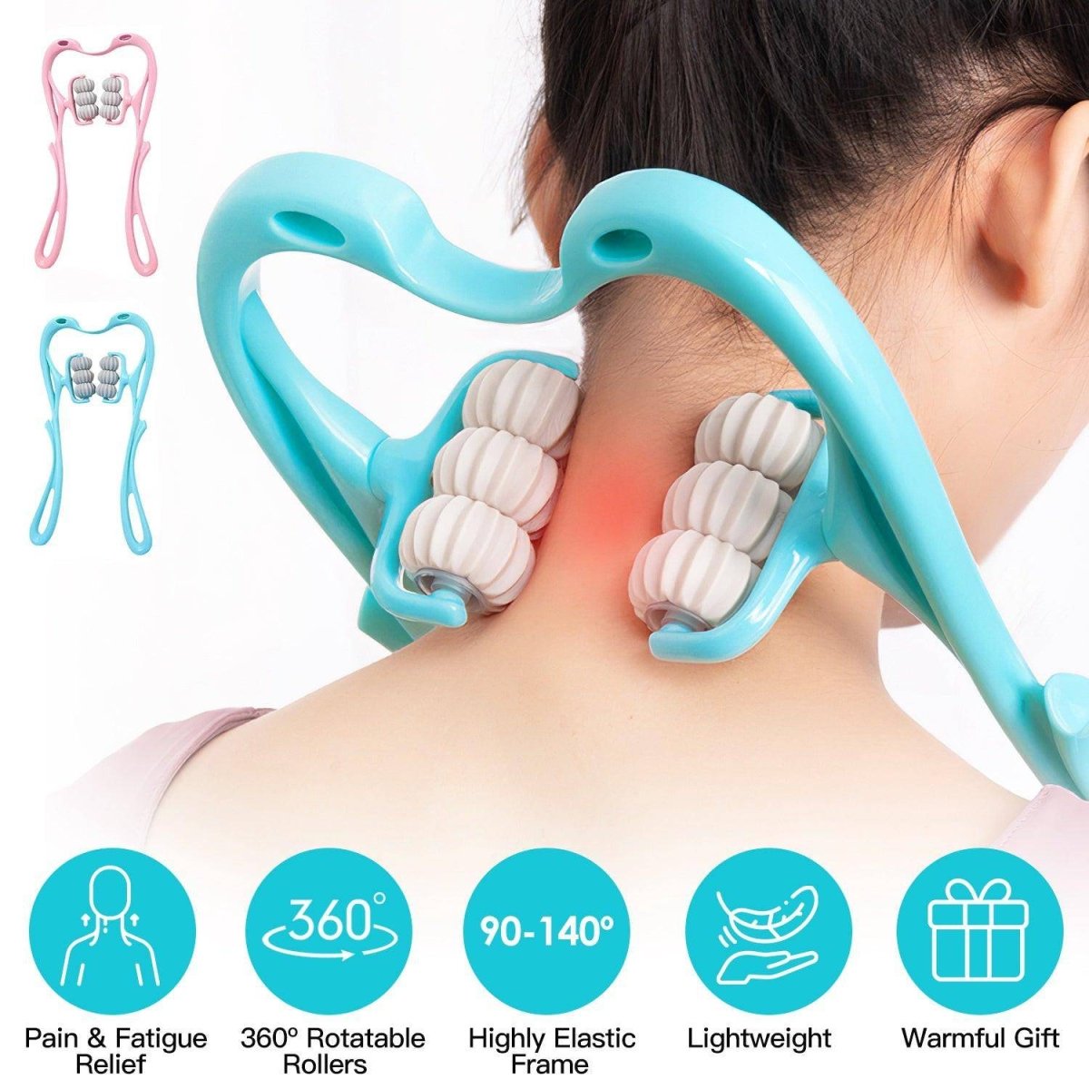 1Pc Neck Roller Massager 360 Rotatable Trigger Point Roller Portable Massager With 6 Balls For Neck Leg Thigh Foot Pain Relief - NashPull