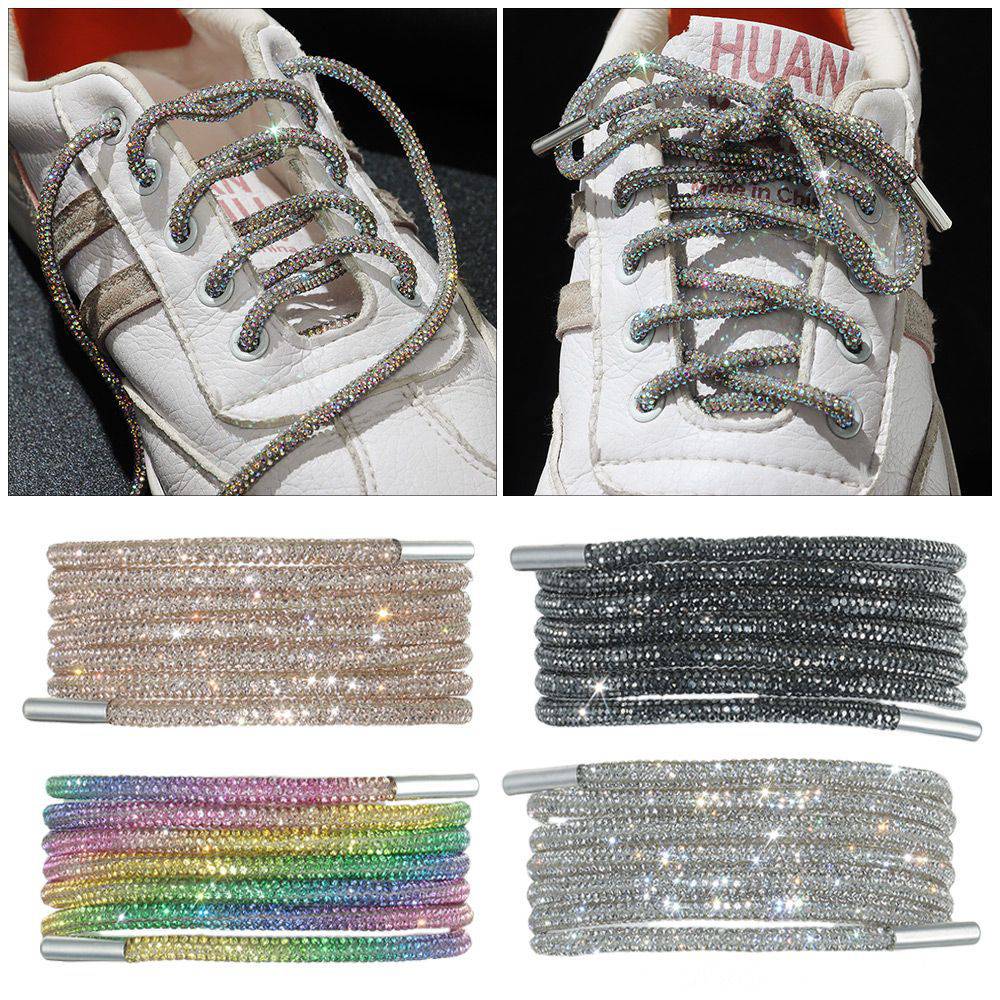1PC Rhinestone Shoelaces Casual Sneaker Round Shoe Laces - NashPull