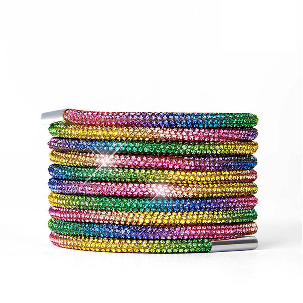 1PC Rhinestone Shoelaces Casual Sneaker Round Shoe Laces - NashPull