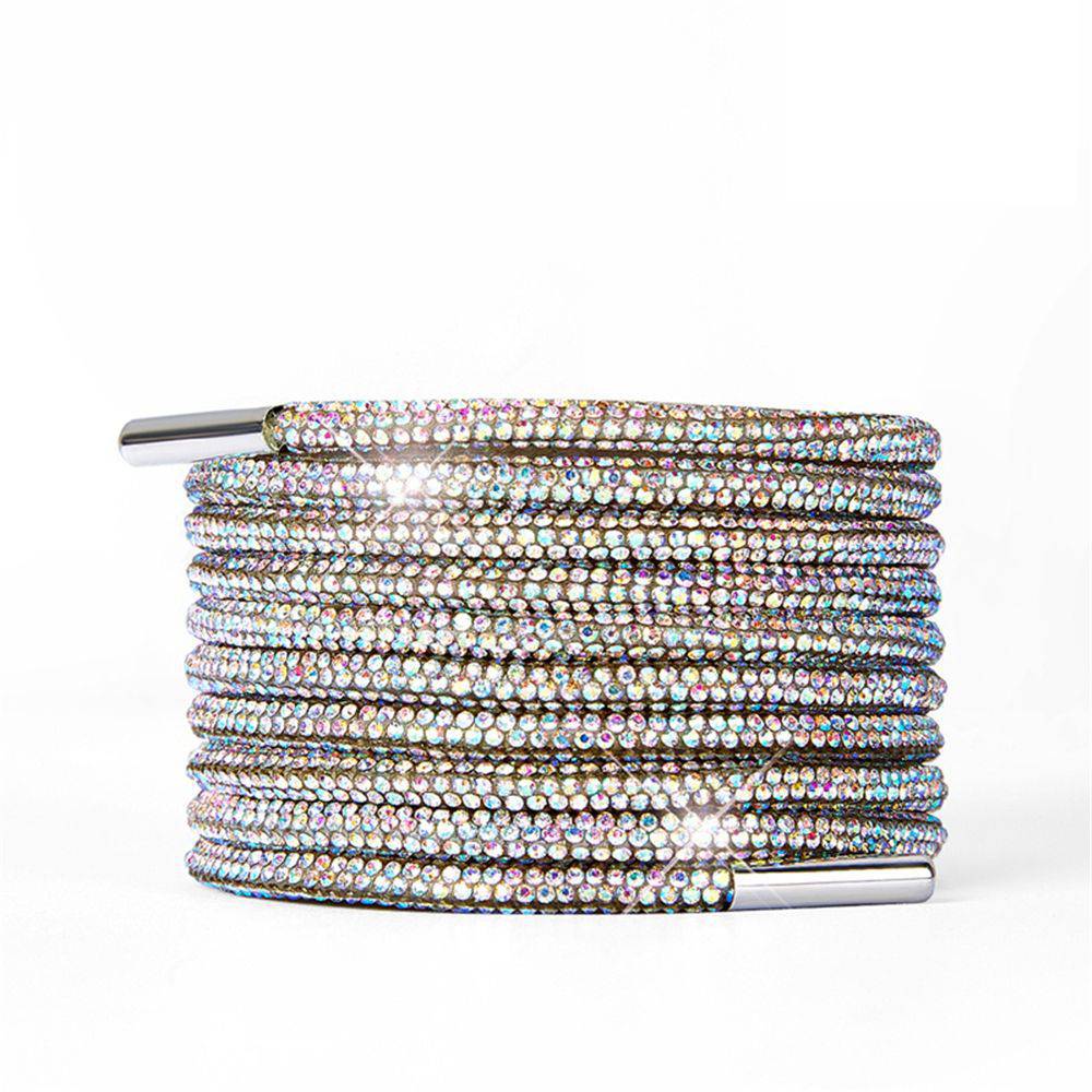 1PC Rhinestone Shoelaces Casual Sneaker Round Shoe Laces - NashPull