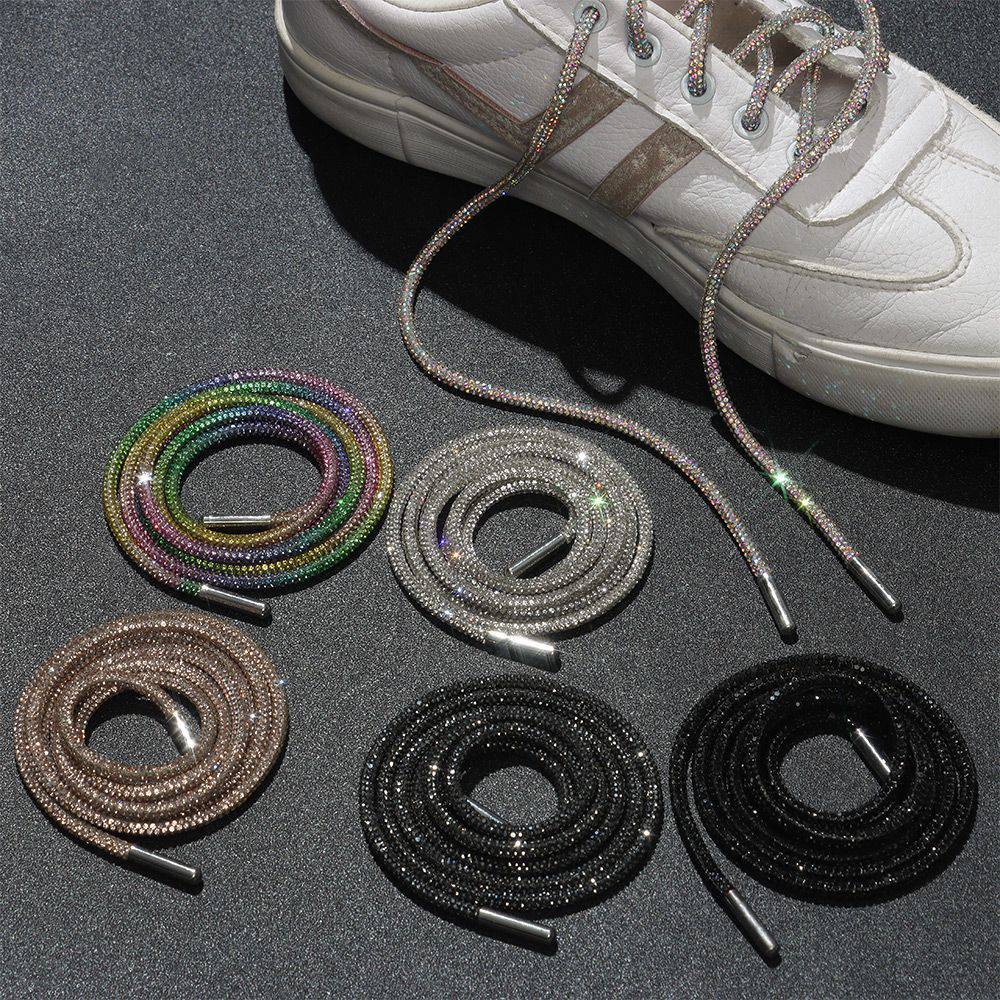 1PC Rhinestone Shoelaces Casual Sneaker Round Shoe Laces - NashPull