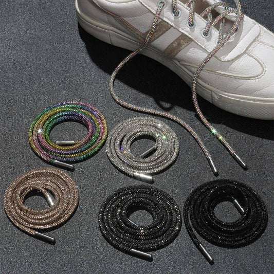 1PC Rhinestone Shoelaces Casual Sneaker Round Shoe Laces - NashPull
