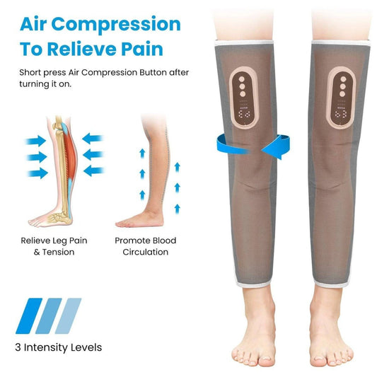 1PCS Cordless Leg Massager Air Compression Massager With Heat Thigh Knee Calf Massager With 3 Modes Adjustable Wrap For Pain Relief - NashPull