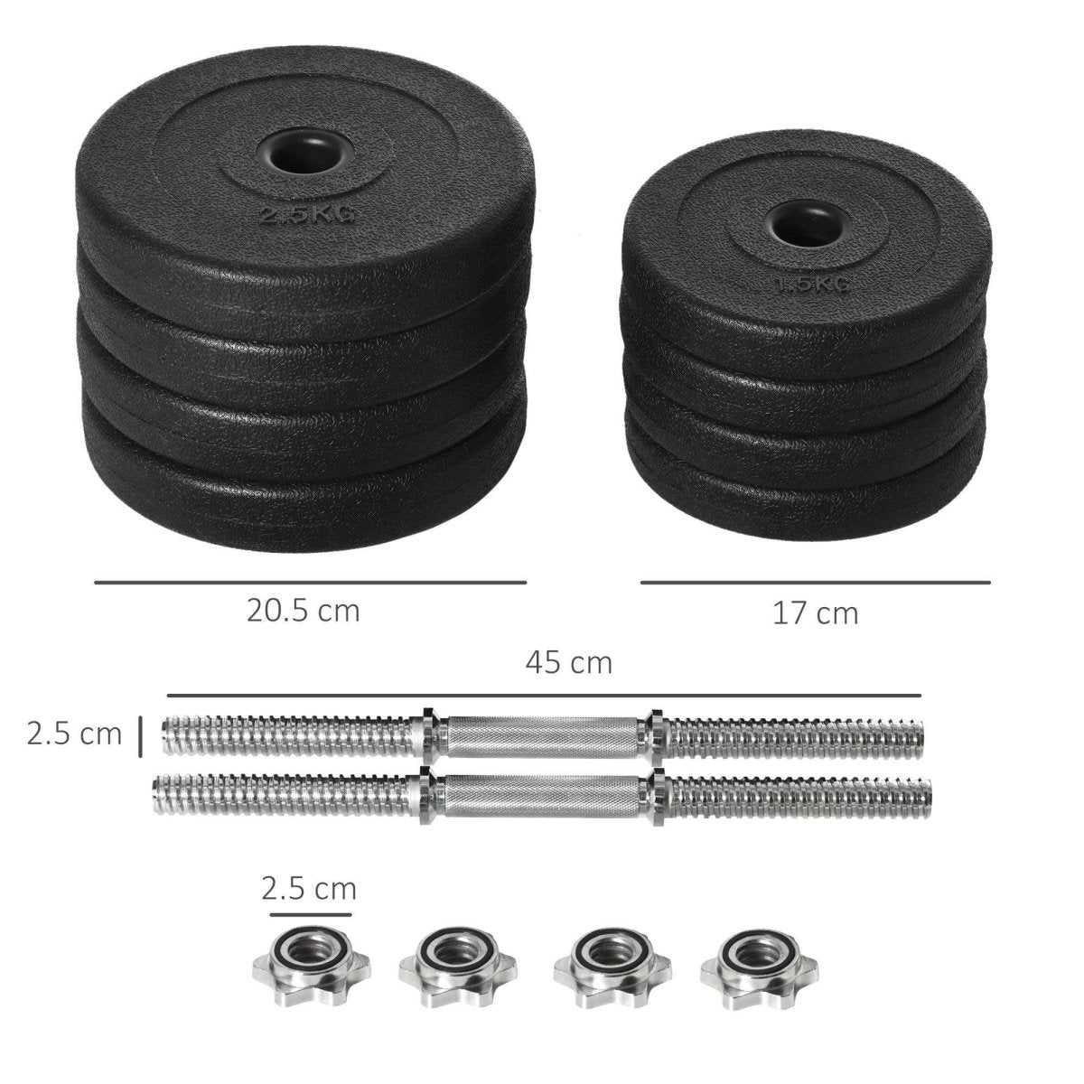 20KG Adjustable Weights Dumbbells Set, Dumbbell Hand Weights For Home Office Gym Body Fitness Lifting Training, Black - NashPull