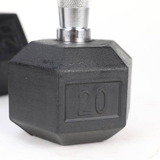 20LB 2 HDRS Rubber Coated Solid Cast Iron Dumbbells, Not Shipped On Weekends - NashPull