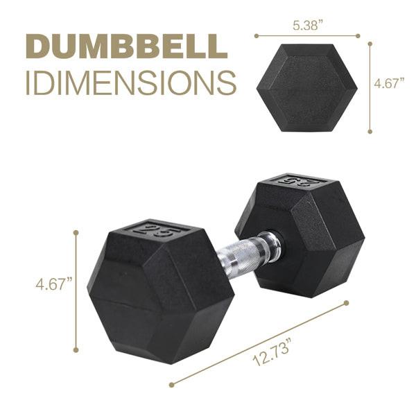 20LB 2 HDRS Rubber Coated Solid Cast Iron Dumbbells, Not Shipped On Weekends - NashPull