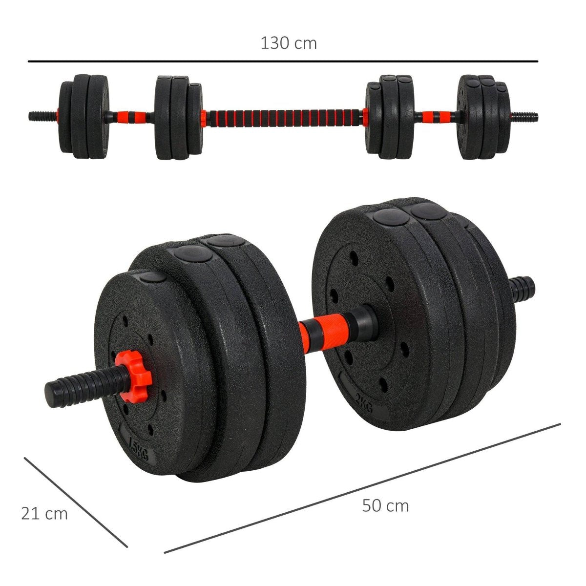 25kg 2 IN 1 Adjustable Dumbbells Weight Set, Dumbbell Hand Weight Barbell For Body Fitness, Lifting Training For Home, Office, Gym, Black - NashPull