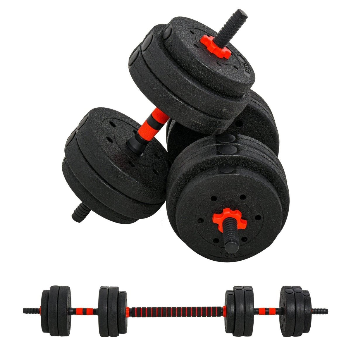 25kg 2 IN 1 Adjustable Dumbbells Weight Set, Dumbbell Hand Weight Barbell For Body Fitness, Lifting Training For Home, Office, Gym, Black - NashPull