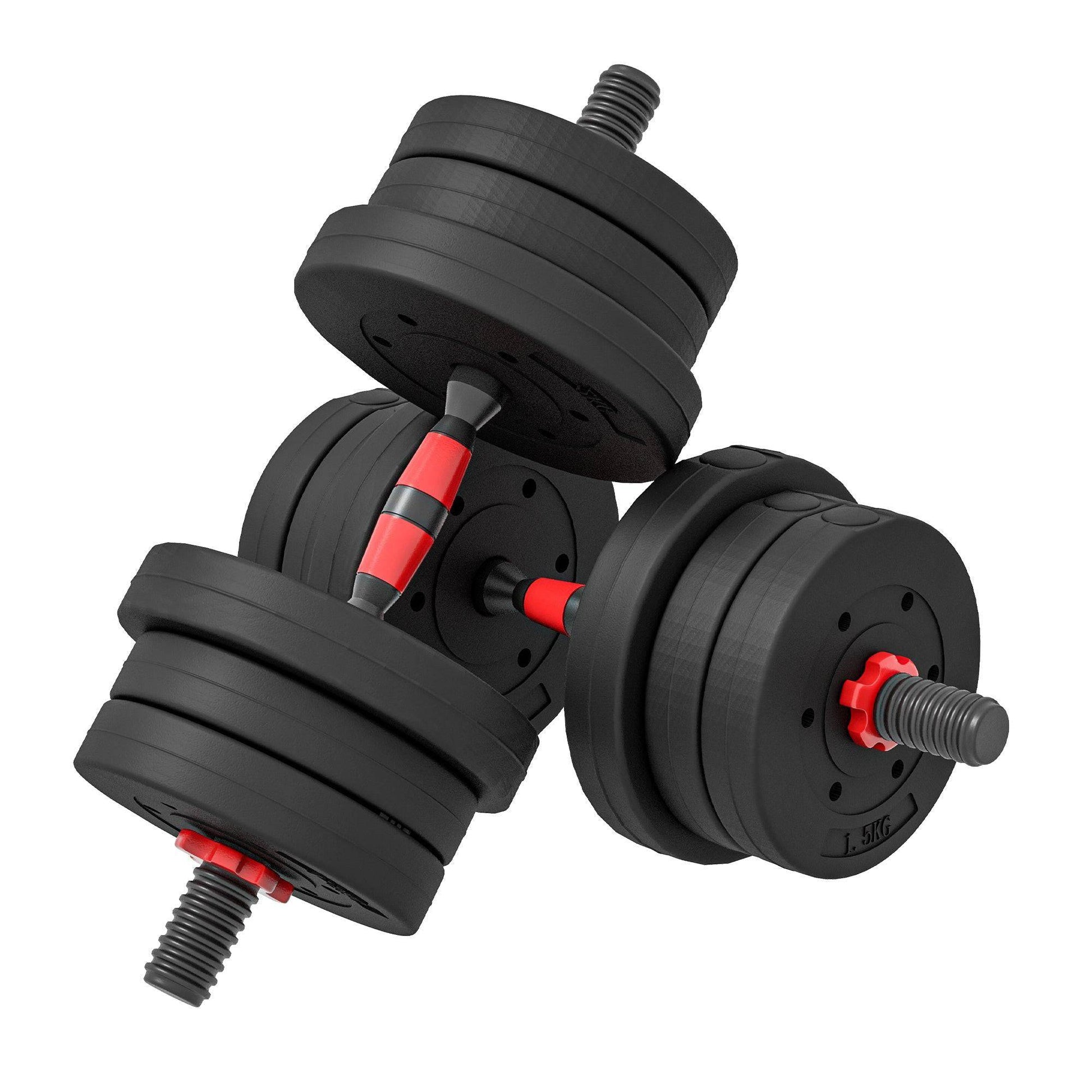 20kg 2 IN 1 Adjustable Dumbbells Weight Set, Dumbbell Hand Weight Barbell For Body Fitness, Lifting Training For Home, Office, Gym, Black - NashPull