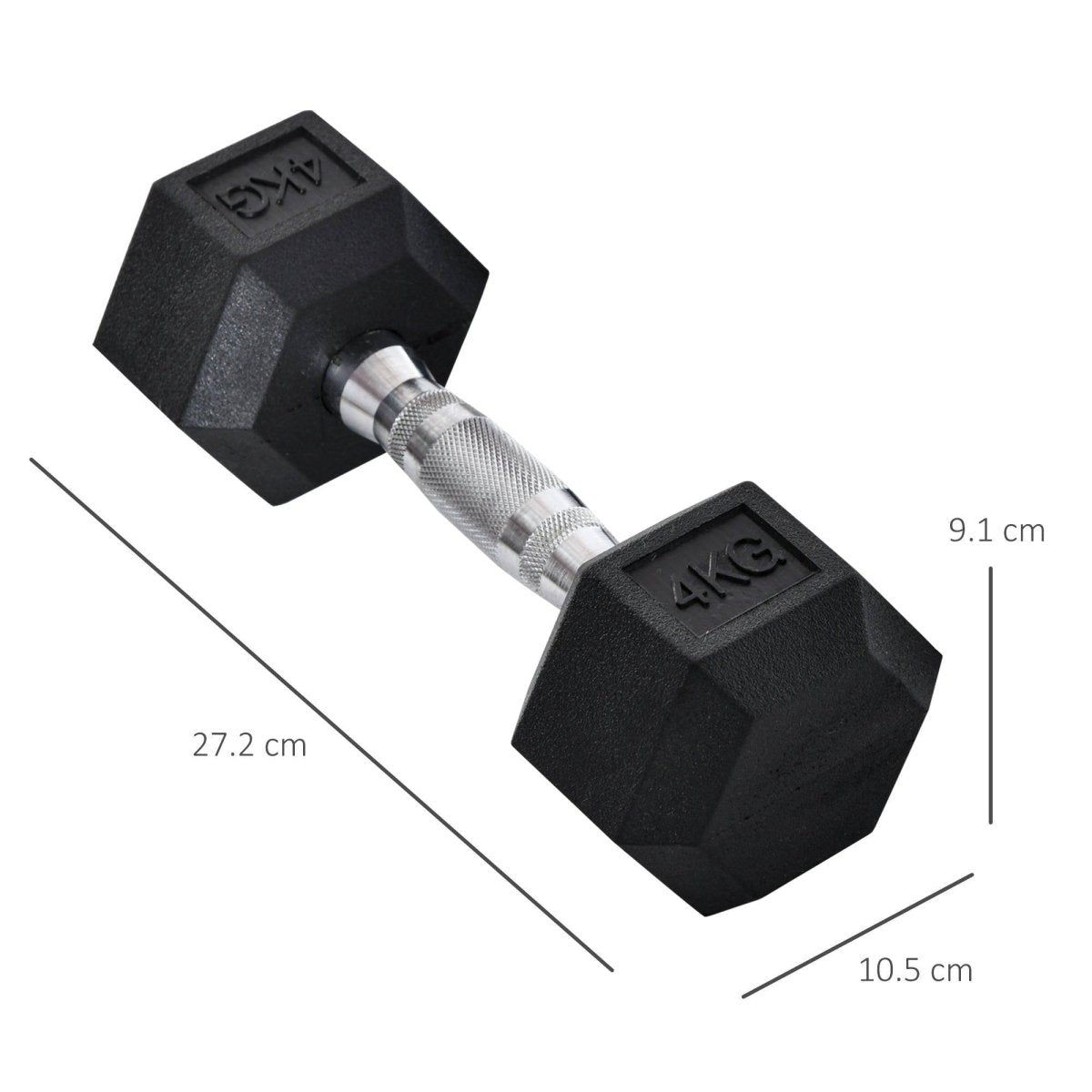2x4kg Rubber Dumbbell Sports Hex Weights Sets Home Gym Fitness Hexagonal Dumbbells Kit Weight Lifting Exercise - NashPull