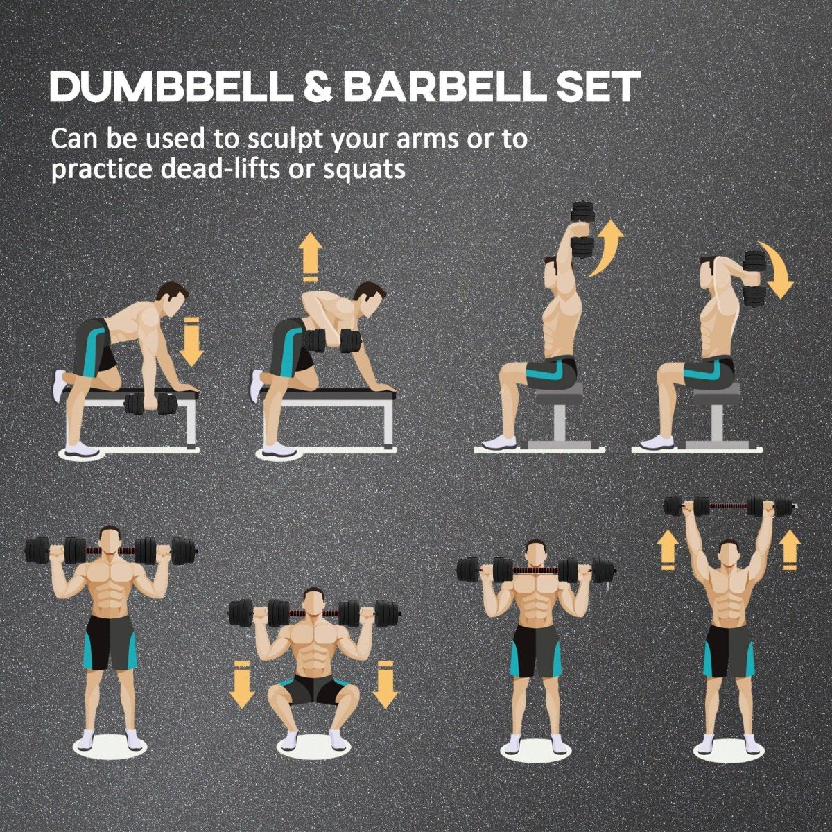 30kg 2 IN 1 Adjustable Dumbbells Weight Set, Dumbbell Hand Weight Barbell For Body Fitness, Lifting Training For Home, Office, Gym, Black - NashPull