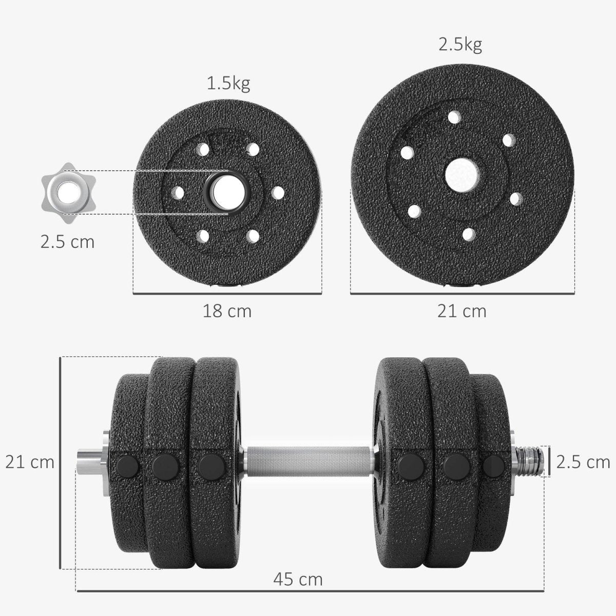 30KG Adjustable Dumbbells Set, Hand Weights Set For Home Gym Weight Lifting Training - NashPull