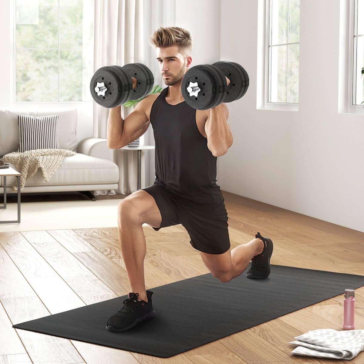 30KG Adjustable Dumbbells Set, Hand Weights Set For Home Gym Weight Lifting Training - NashPull
