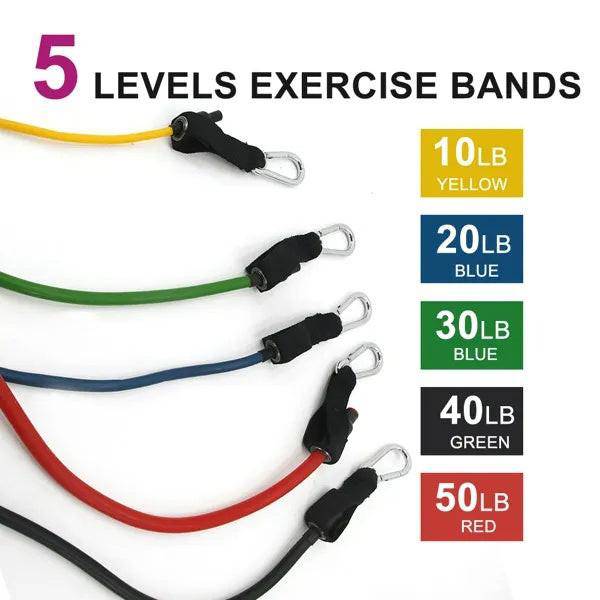 5 PC Set Resistance Band Resistance Bands, Exercise Bands, Exercise Resistance Bands - NashPull