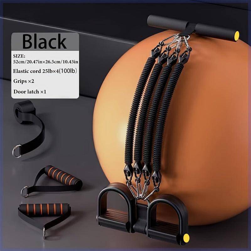 A Set Of Adjustable Resistance Tension Bands With Foot Pedals And Handles, High Resistance Level, Anti Fall, Suitable For Fitness Training, Body Stretching, And Abdominal Muscle Exercises - NashPull