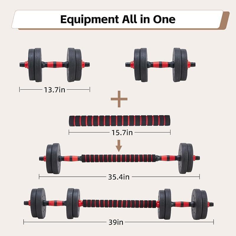 Adjustable Dumbbell Sets, 4 - in - 1 Variable Dumbbells, Barbells, Kettlebells, Multi - functional Exercises - NashPull