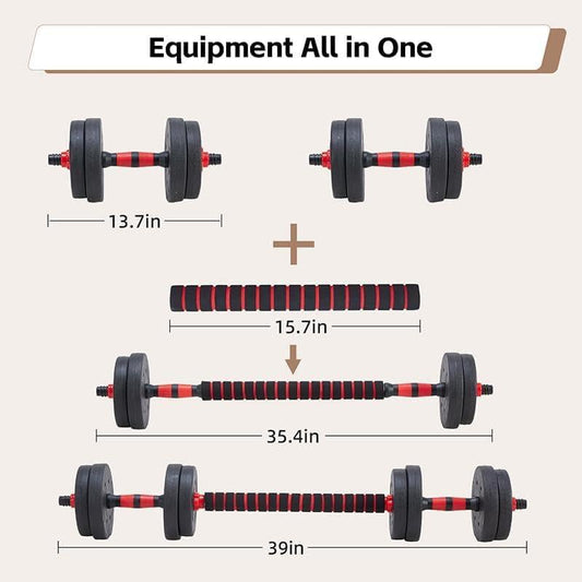 Adjustable Dumbbell Sets, 4 - in - 1 Variable Dumbbells, Barbells, Kettlebells, Multi - functional Exercises - NashPull