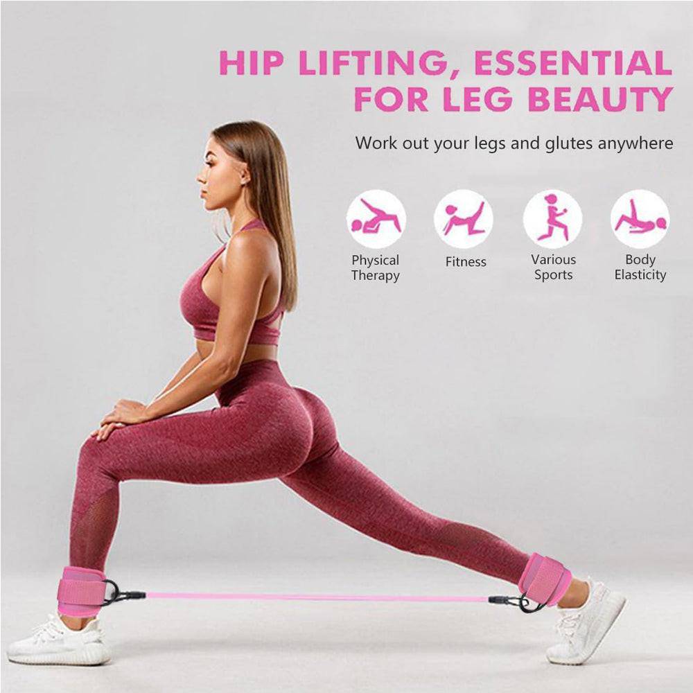 Ankle Resistance Bands With Cuffs For Women & Men,Adjustable Leg Workout Bands For Kickbacks, Booty Lift For Home Gym - NashPull