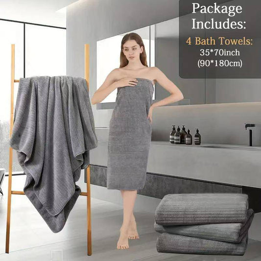 Bath Towels Made Of Solid Color Ultra - Fine Fiber, Quick - Drying And Comfortable, Suitable For Bathrooms, Shower Rooms, Hotels, Holiday Decorations, Father'S Day Gifts, And Essential For Travel. - NashPull