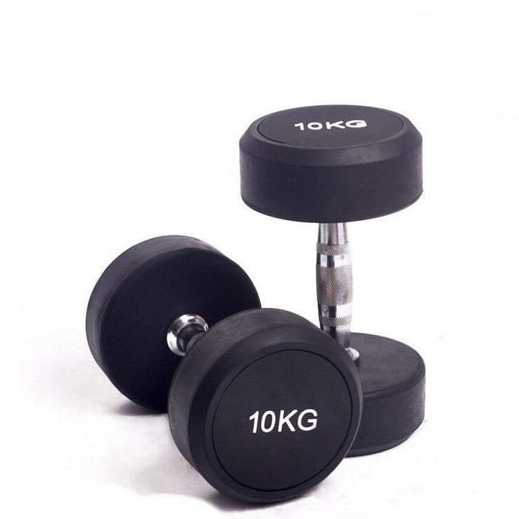 Cast Iron Rubberized Round Head Fitness Dumbbells - NashPull