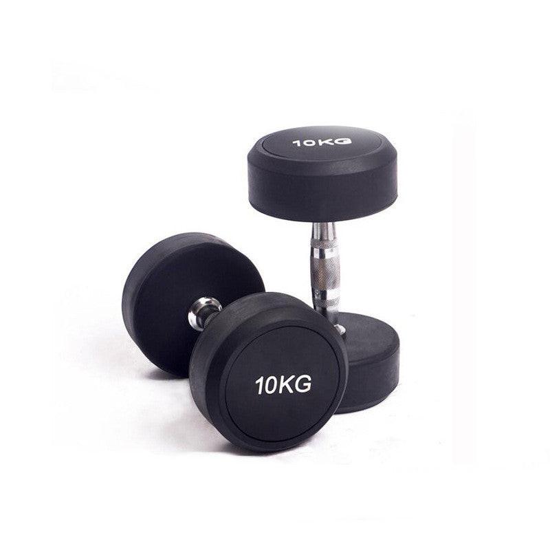 Cast Iron Rubberized Round Head Fitness Dumbbells - NashPull