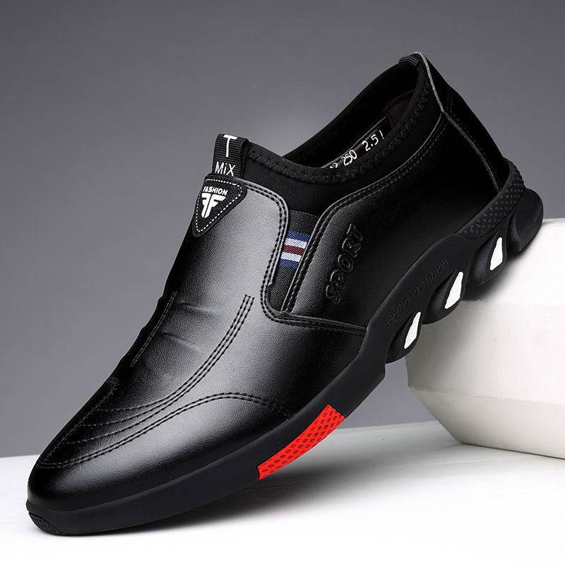 Casual Leather Shoes Men's Breathable Driving Shoes Laces - NashPull