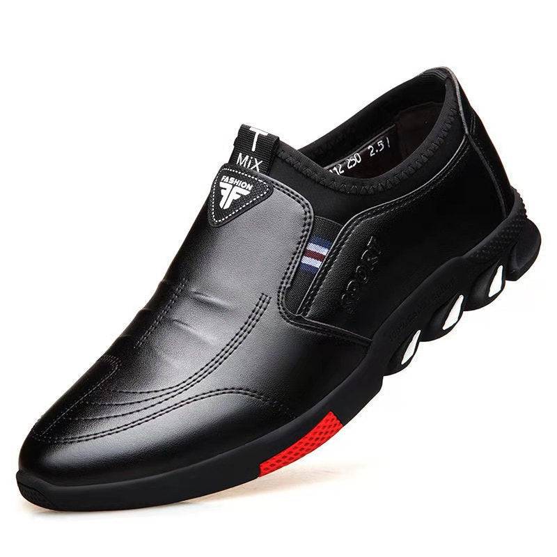 Casual Leather Shoes Men's Breathable Driving Shoes Laces - NashPull