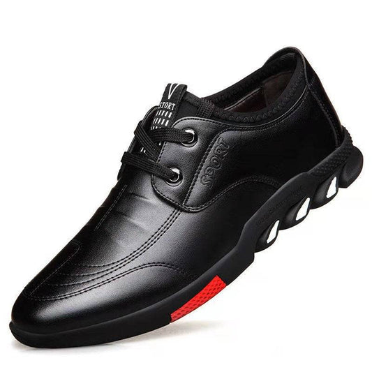 Casual Leather Shoes Men's Breathable Driving Shoes Laces - NashPull