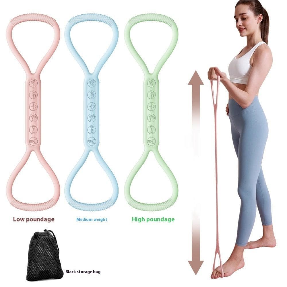 Eight - character Chest Expander Open Back Fitness Women's Stretch Strap Elastic Band - NashPull