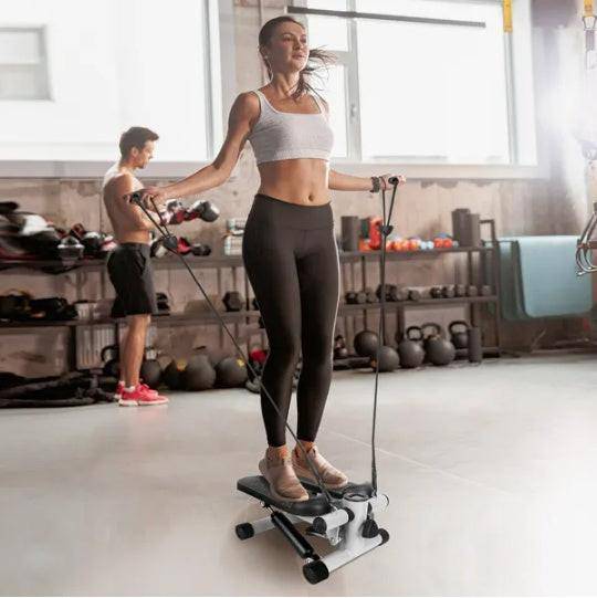 Exercise Stepper For Women Mini Fitness Stepper With 2 Resistance Bands LCD Monitor Max 330.7LBS Load Stair Stepper Quiet Stepper - NashPull