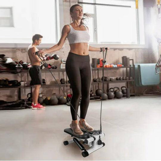 Exercise Stepper For Women Mini Fitness Stepper With 2 Resistance Bands LCD Monitor Max 330.7LBS Load Stair Stepper Quiet Stepper - NashPull