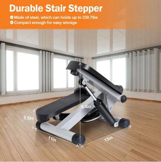 Exercise Stepper For Women Mini Fitness Stepper With 2 Resistance Bands LCD Monitor Max 330.7LBS Load Stair Stepper Quiet Stepper - NashPull