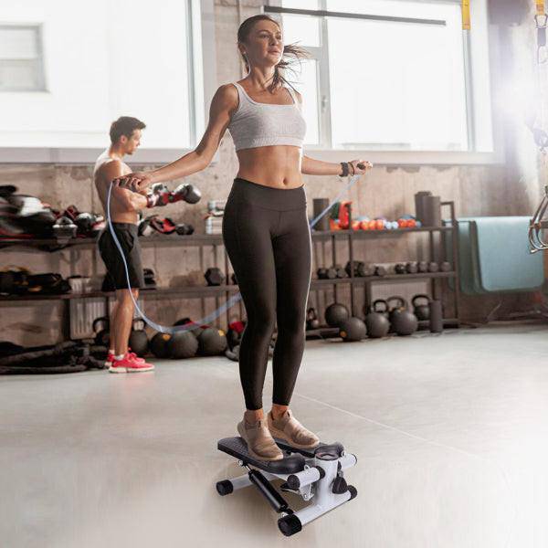 Fitness Step Machine, Mini Step Machine With Resistance Band, Home Fitness Equipment With 330.7LBS Load - bearing Capacity, Hydraulic Fitness Step Machine With LCD Display Screen - NashPull