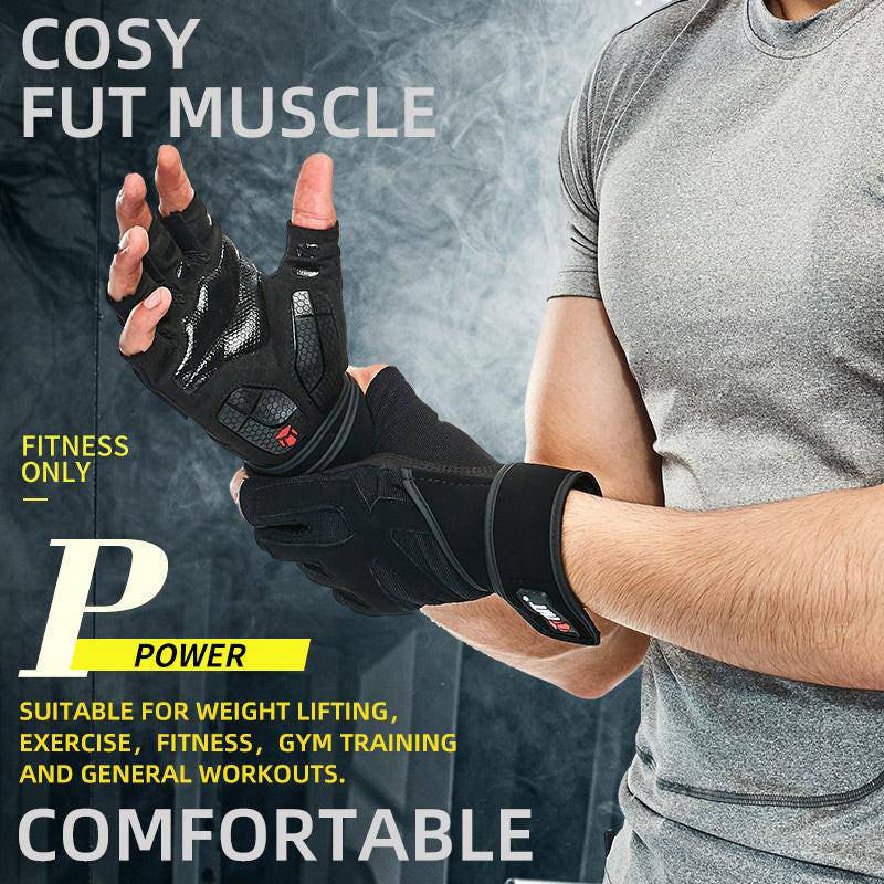 Gloves With Wrist Wrap Fitness Workout Wrist Wrap Men - NashPull