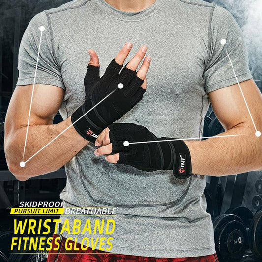 Gloves With Wrist Wrap Fitness Workout Wrist Wrap Men - NashPull