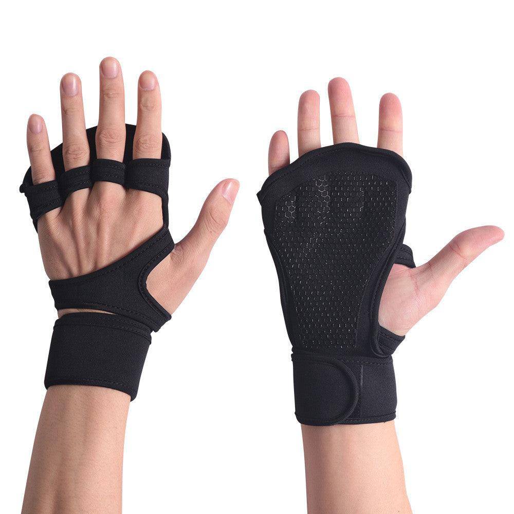 Halffinger Hand Lifting Workout Grip Training Sports Anti Slip Breathable Exercise Fitness Gloves - NashPull