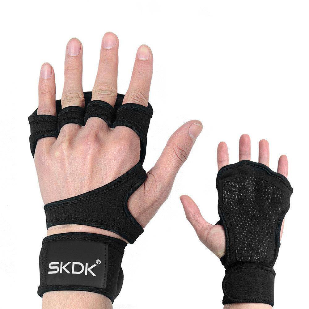 Halffinger Hand Lifting Workout Grip Training Sports Anti Slip Breathable Exercise Fitness Gloves - NashPull