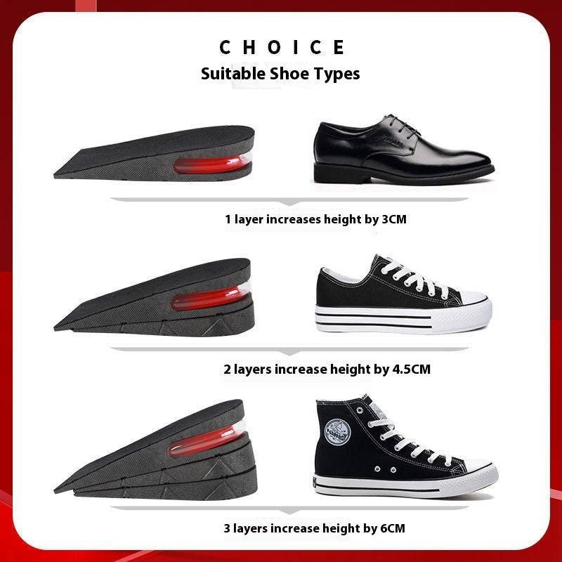 Height Increasing Insole For Women Invisible Comfortable Height Increasing Insole Men Sweat Absorbent - NashPull