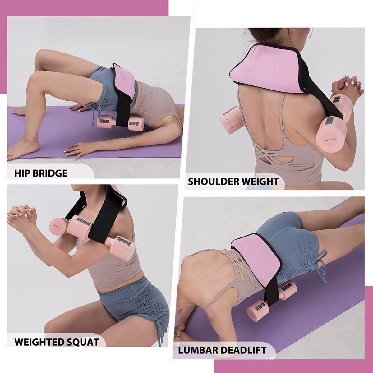Hip Thrust Belt Glute Bridge Pad Butt Workout With Dumbbells Kettlebells For Lunges Reverse Squat - NashPull