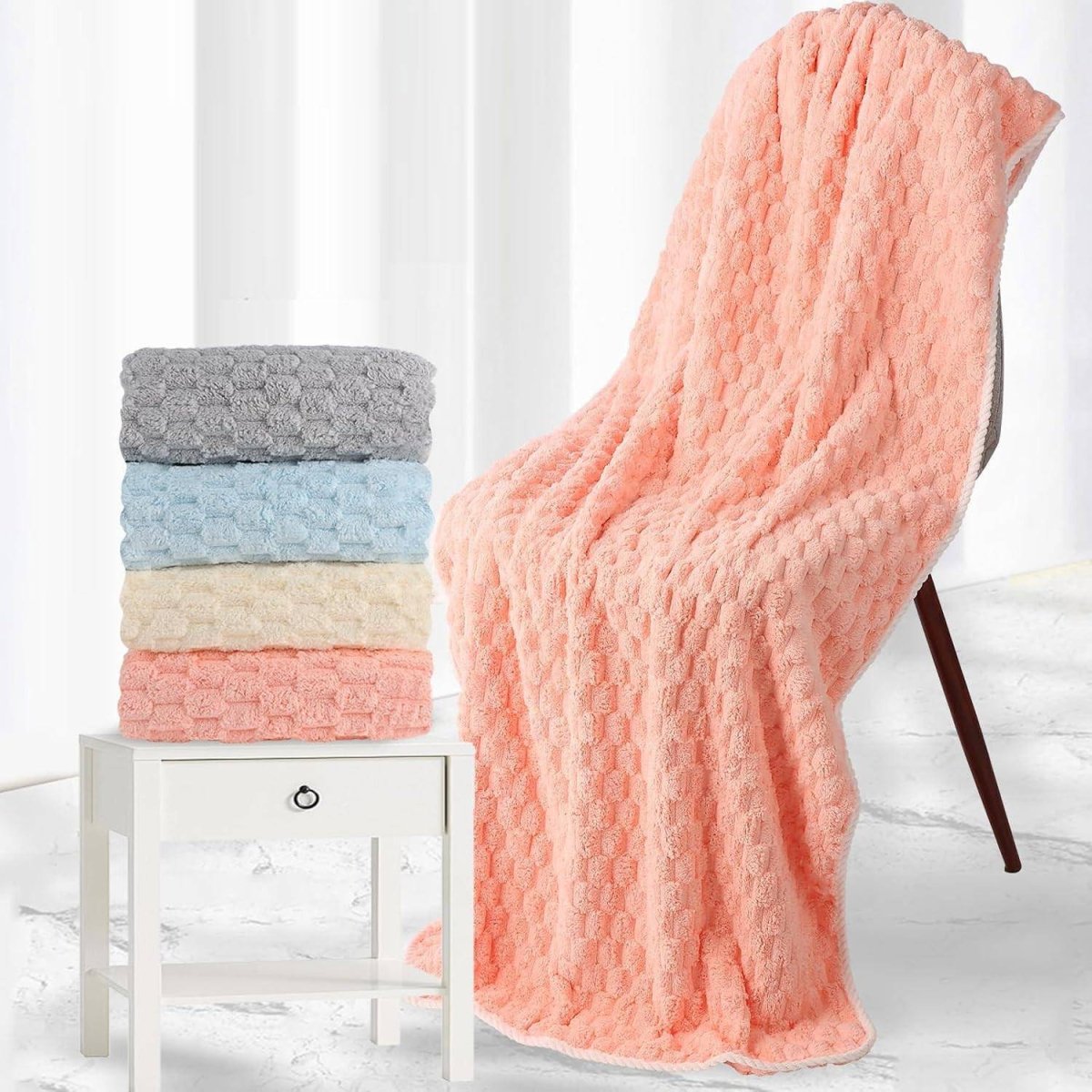 Luxury Microfiber Bath Towels 4 - Pack 8X Absorbent Quick - Dry 27.5x55in Ultra Lightweight & Hypoallergenic For Spa Gym Travel Super Soft Bath Sheets Set Mixed Color - NashPull