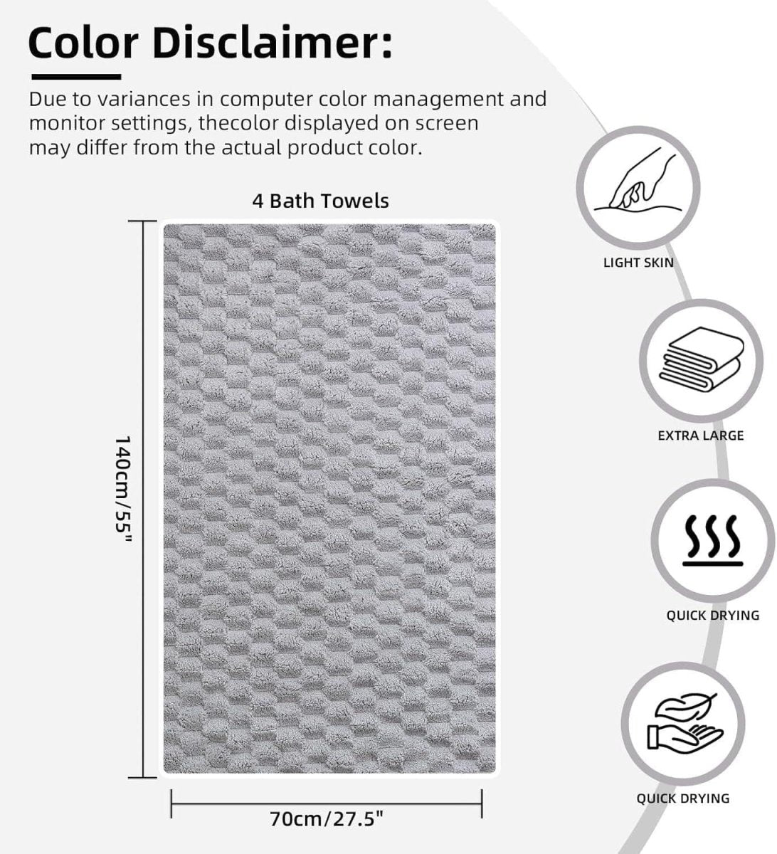 Luxury Microfiber Bath Towels 4 - Pack 8X Absorbent Quick - Dry 27.5x55in Ultra Lightweight & Hypoallergenic For Spa Gym Travel Super Soft Bath Sheets Set Mixed Color - NashPull
