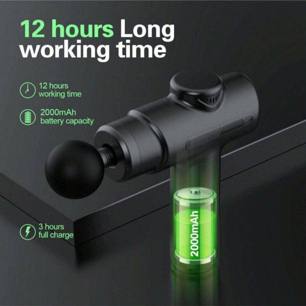 Massage Gun Deep Tissue Percussion Massager For Athletes,Handheld Body Back Muscle Massager Gun With 8 Massage Heads - NashPull