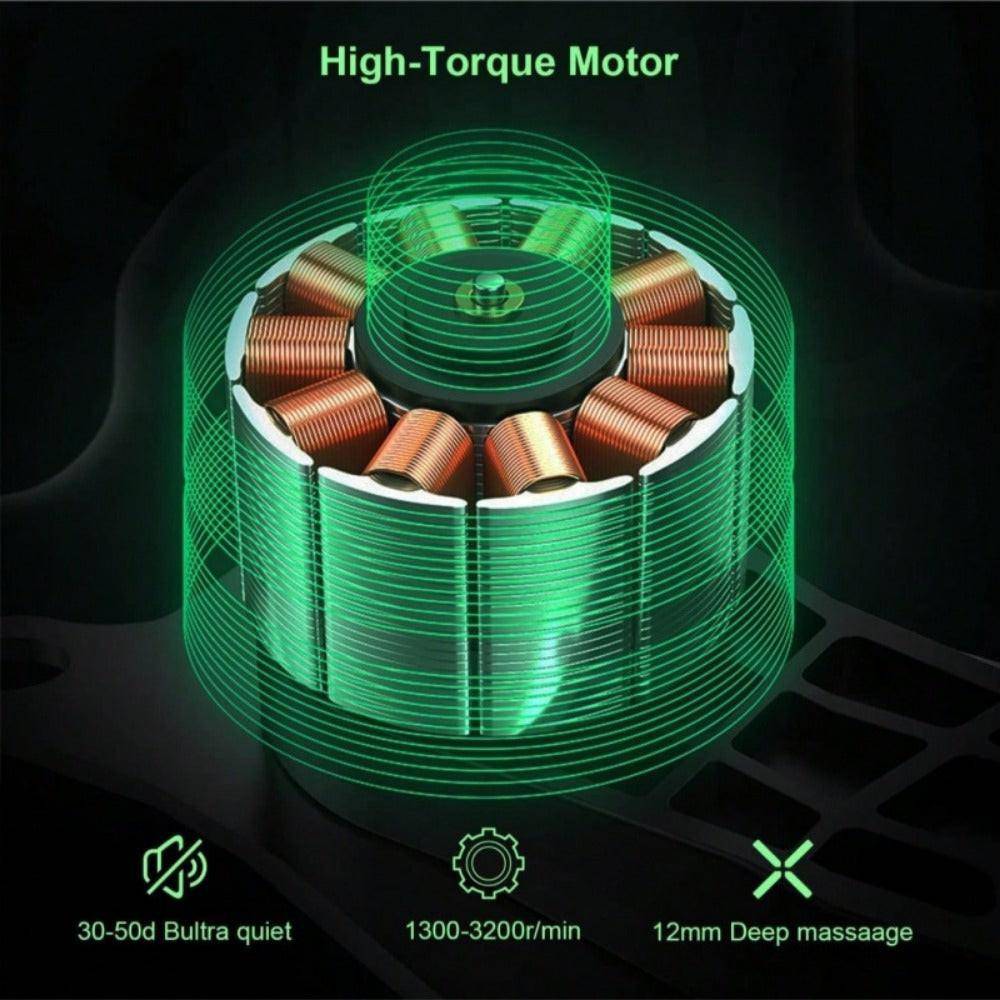 Massage Gun Deep Tissue Percussion Massager For Athletes,Handheld Body Back Muscle Massager Gun With 8 Massage Heads - NashPull