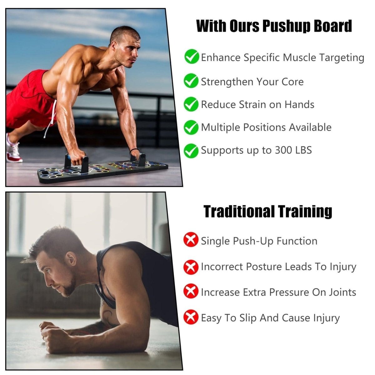 Multifunctional Push Up Board Home Strength Training Equipment With 15 Fitness Accessories Pilates Bar Resistance Band Roller Wheel Full Body Workout Home Gym Equipment - NashPull