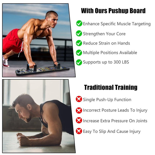 Multifunctional Push Up Board Home Strength Training Equipment With 15 Fitness Accessories Pilates Bar Resistance Band Roller Wheel Full Body Workout Home Gym Equipment - NashPull
